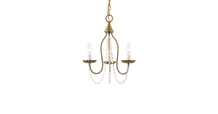 Livex Lighting Alessia 3 Light 13″ Wide Crystal Chandelier