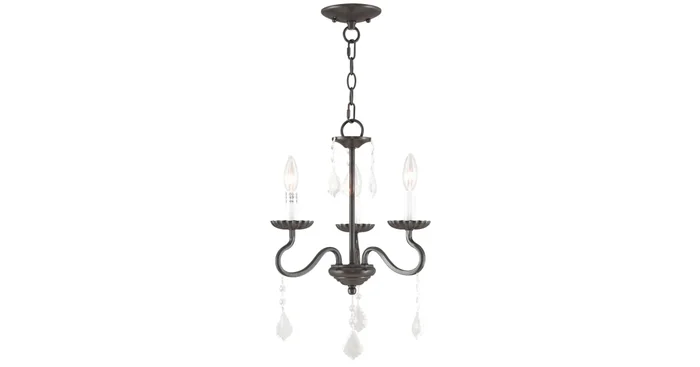 Livex Lighting Callisto 3 Light 14″ Wide Candle Style Chandelier with Crystal Accents