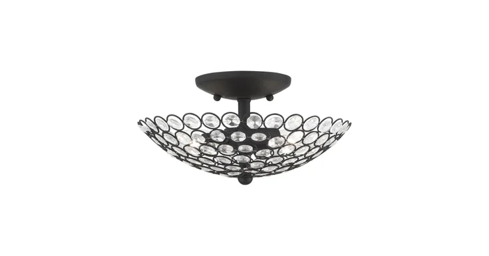 Livex Lighting Cassandra 2 Light 11″ Wide Semi-Flush Bowl Ceiling Fixture