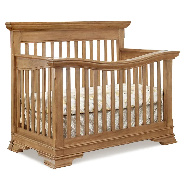Lusso Manchester Crib With Mini Rail in Vintage Frost