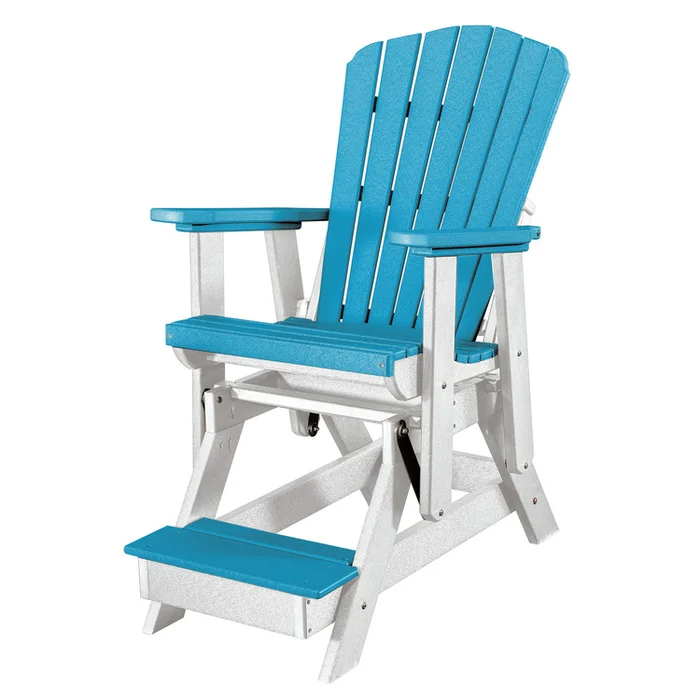 Made in USA Poly Resin Fan Back Balcony Glider for Outdoor Relaxation