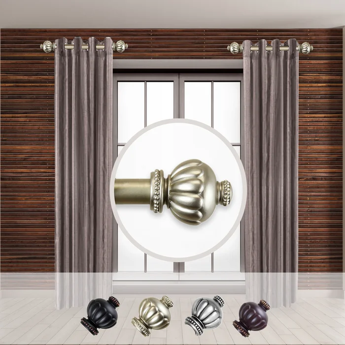 Mahogany Side Mount Curtain Rod Set of 2, 12 – 20 inch long – Rod Desyne