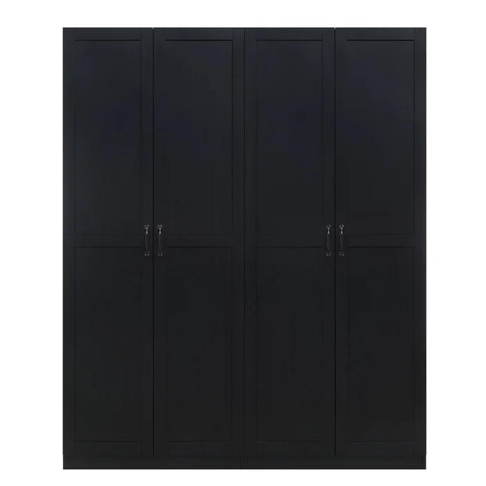 Manhattan Comfort – 2-Piece Cornelia Storage Closet 1.0 and 2.0 in Black – 2-23BC-BK