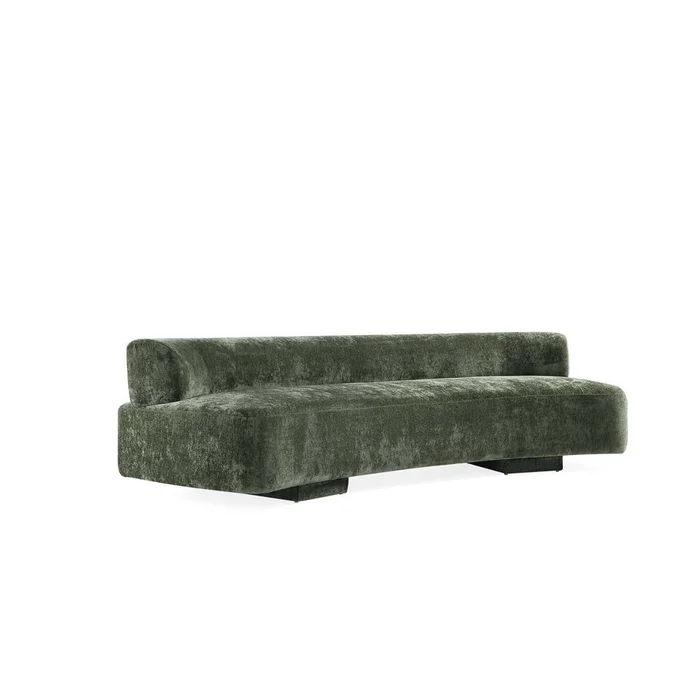 Manhattan Comfort – 3-Piece Verandah Chenille XL Sofa and Accent Chairs with Wood with Fabric Upholstery Legs in Olive Green – 3-SFAC1669-OG