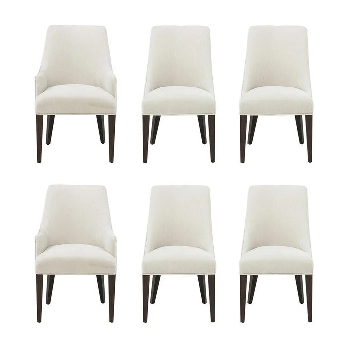 Manhattan Comfort – 6-Piece Beever Dining Chair and Arm Chair in Cream – 6-DC103-CR