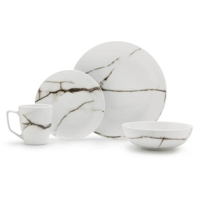 Marble Porcelain Dinnerware Set 16PC – DOTCOM Specialty Line