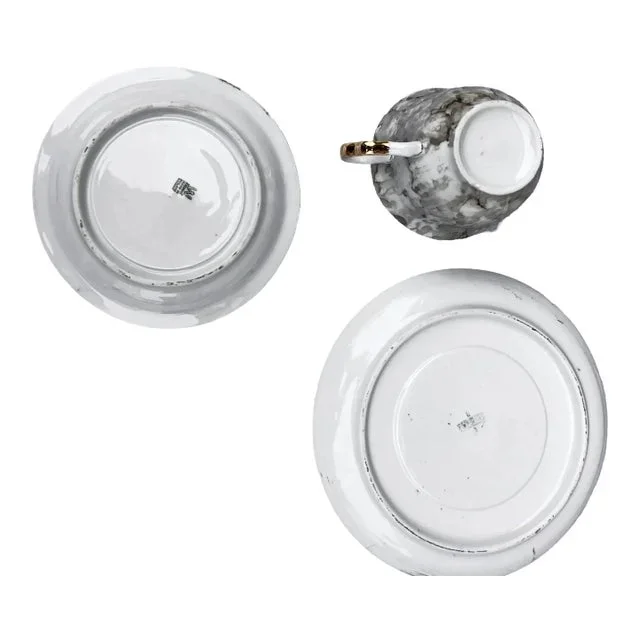 Marbled Breakfast Set, Wałbrzych, Poland, 1970s.