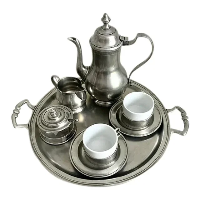 Match Pewter Coffee Set With Tray- 12 Pieces