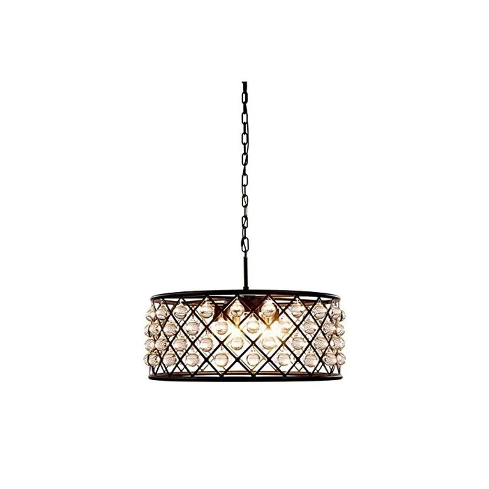 Matte Black 6 Light Crystal Chandelier