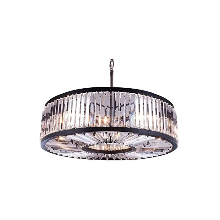 Matte Black Chandelier with Royal Cut Crystal and 10 Light Fixtures