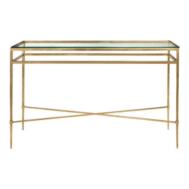 Melanie Glass Console Table in Gold