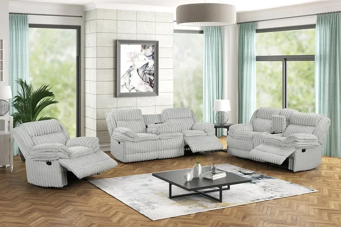 Mellow Grey 3-Piece Reclining Living Room Set