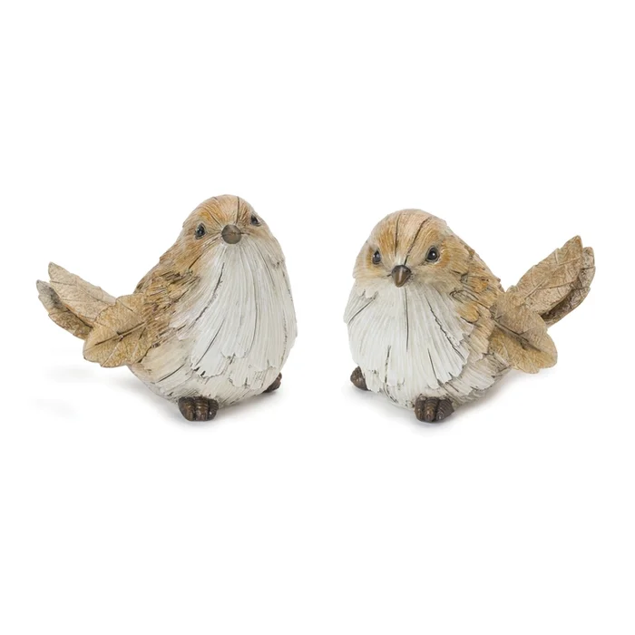 Melrose International Carved Leaf Bird Figurine (Set of 2)