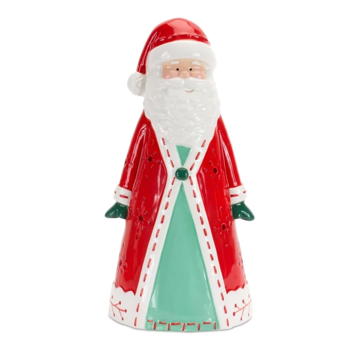 Melrose International Ceramic Santa Tea Light Holder 10.25″H