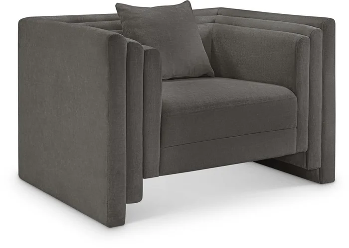 Meridian Furniture – Everett Grey Chenille Fabric Chair – 44068Grey-C