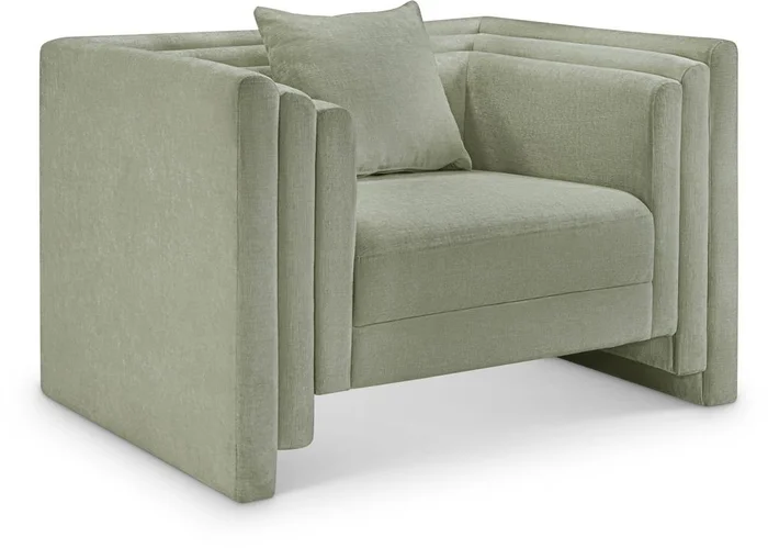 Meridian Furniture – Everett Mint Chenille Fabric Chair – 44068Mint-C