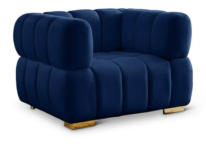 Meridian Furniture – Gwen Navy Velvet Chair – 670Navy-C