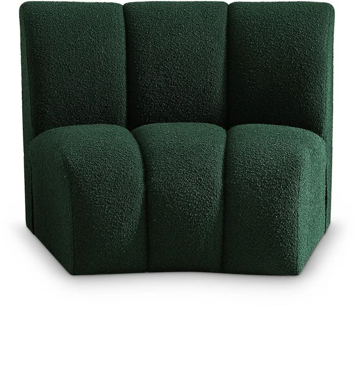 Meridian Furniture – Infinity Green Boucle Fabric Modular Chair – 643Green-C