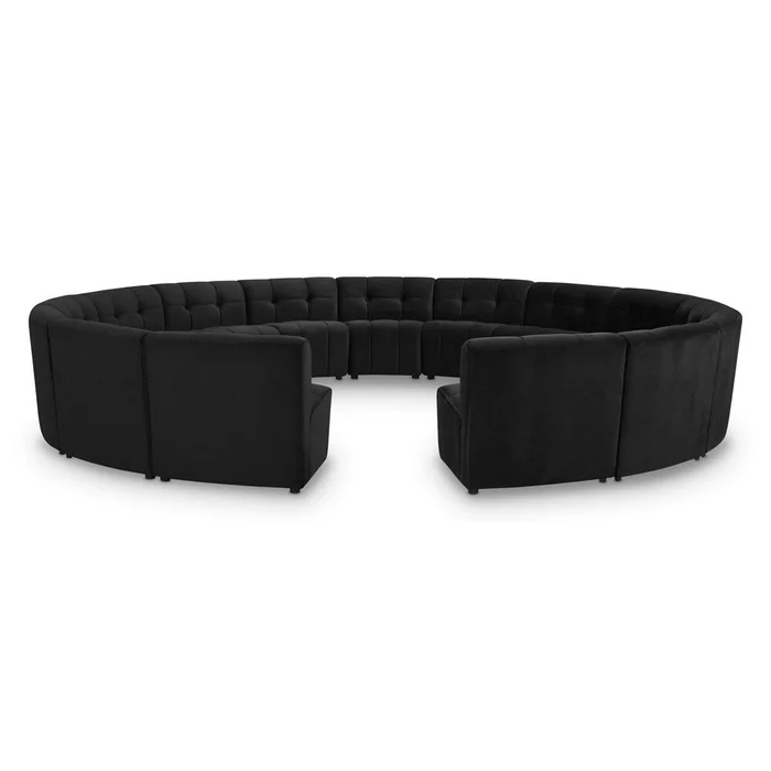 Meridian Furniture – Limitless Black Velvet 15pc. Modular Sectional – 645Black-15PC