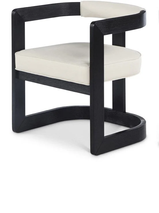 Meridian Furniture – Manchester Cream Vegan Leather Dining Chair – 591Cream-C