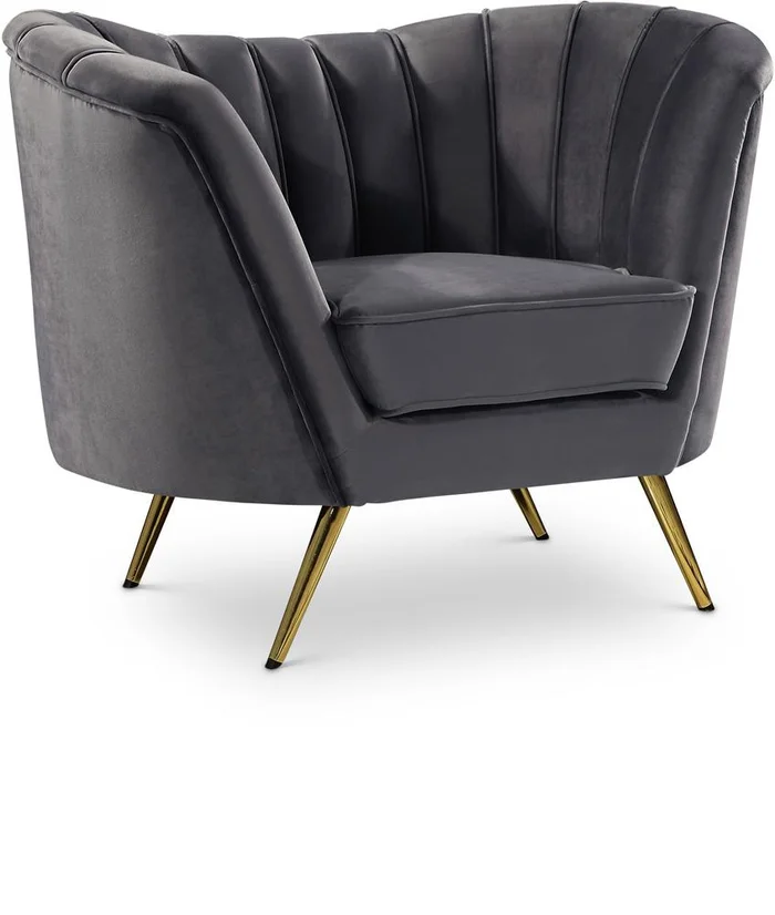 Meridian Furniture – Margo Grey Velvet Chair – 622Grey-C