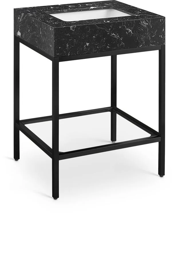 Meridian Furniture – Marmo Black Engineered Marble Bathroom Vanity – 407Black-24