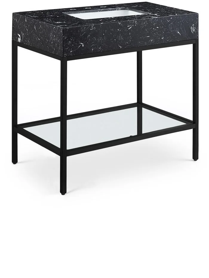 Meridian Furniture – Marmo Black Engineered Marble Bathroom Vanity – 407Black-36