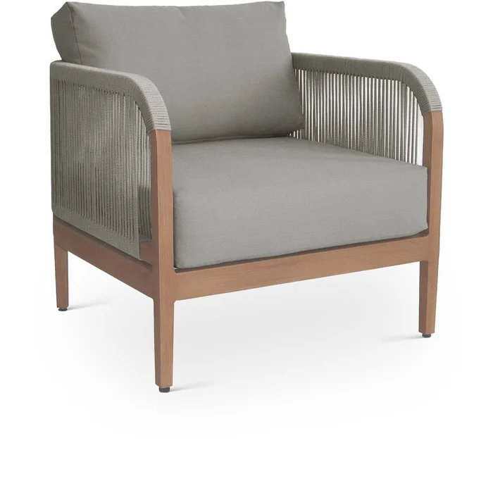 Meridian Furniture – Maui Grey Water Resistant Fabric Outdoor Patio Chair – 361Grey-C