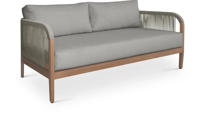 Meridian Furniture – Maui Grey Water Resistant Fabric Outdoor Patio Loveseat – 361Grey-L