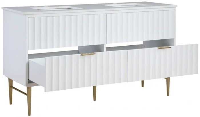 Meridian Furniture – Modernist White Bathroom Vanity – 401White-60