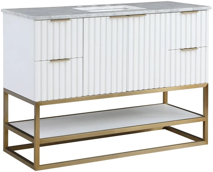 Meridian Furniture – Monad White Bathroom Vanity – 404White-48