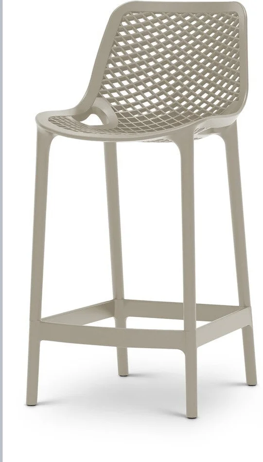 Meridian Furniture – Mykonos Taupe Outdoor Patio Stool (Set of 4) – 330Taupe