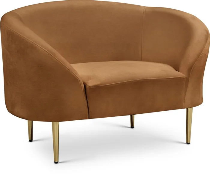 Meridian Furniture – Ritz Saddle Velvet Chair – 659Saddle-C
