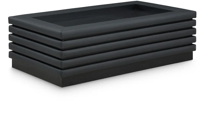 Meridian Furniture – Rory Black Vegan Leather Coffee Table – 230Black-CT