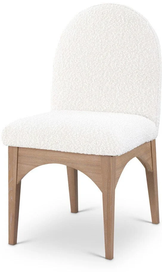Meridian Furniture – Waldorf Cream Boucle Fabric Dining Chair – 380Cream-SC