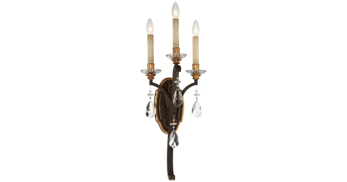 Metropolitan Chateau Nobles 3 Light 11″ Wide Wall Sconce with Crystal Accents