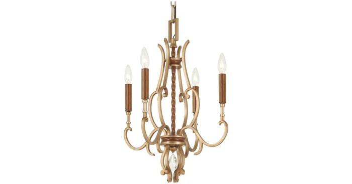 Metropolitan Magnolia Manor 4 Light 17″ Wide Taper Candle Style Chandelier