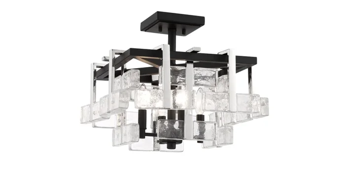 Metropolitan Painesdale 4 Light 17″ Wide Semi-Flush Square Ceiling Fixture