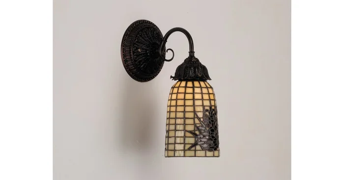 Meyda Tiffany 12″ Wide Single Light Wall Sconce with Stained Glass Shade