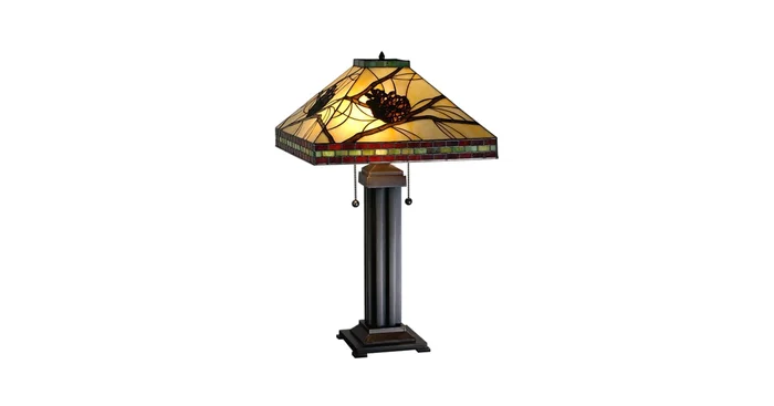 Meyda Tiffany Lodge Southwest Vintage Style Tiffany Two Light Table Lamp