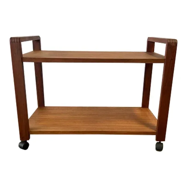 Mid Century Modern Bar Cart on Wheels