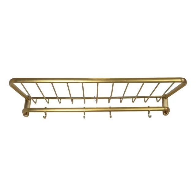 Mid-Century Modern Coat and Hat Rack in Aluminium and Brass, 1960s