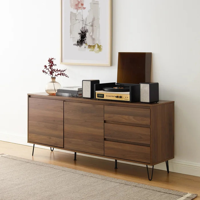Mid-Century Modern Record Storage Sideboard – Crosley