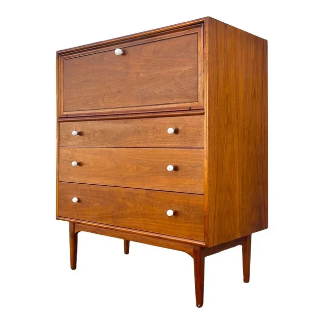 Mid-Century Petite Highboy Dresser | ‘Declaration’ Series by Kipp Stewart for Drexel