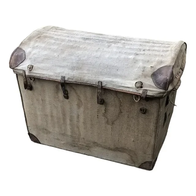 Militaria Rattan and Wicker Trunk, 1930s