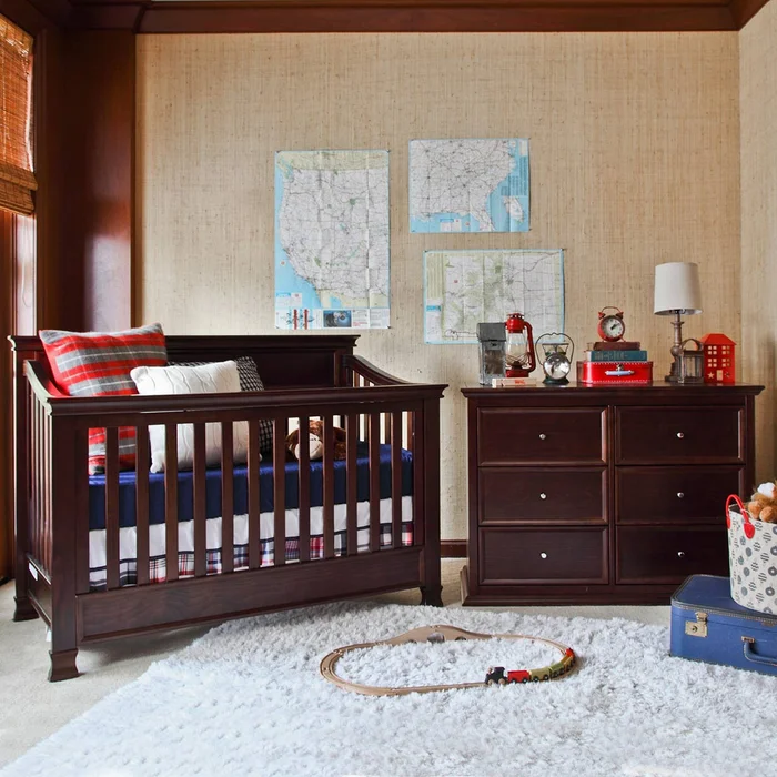 Million Dollar Baby 3 Piece Nursery Set – Foothill 4-in-1 Convertible Crib, 6 Drawer Dresser and Full Bed Conversion Kit in Espresso