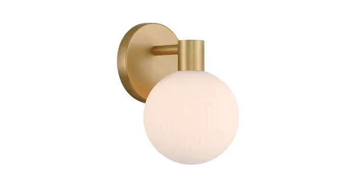 Minka Lavery Fenton 9″ Tall Bathroom Sconce with Ribbed Glass