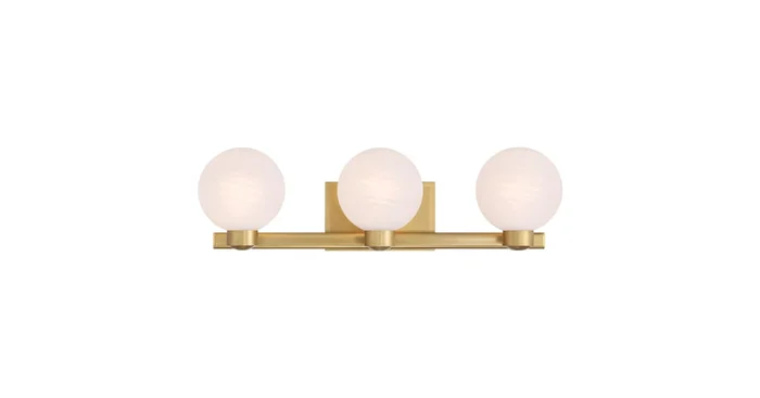 Minka Lavery Mooncrest 3 Light 25″ Wide Bathroom Vanity Light with Etched Glass Shades
