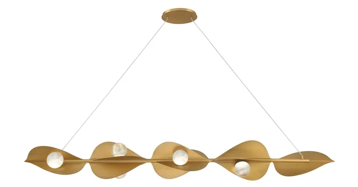 Minka Lavery Pod 9″ Wide Linear Chandelier with Faux Cloud Glass Shades
