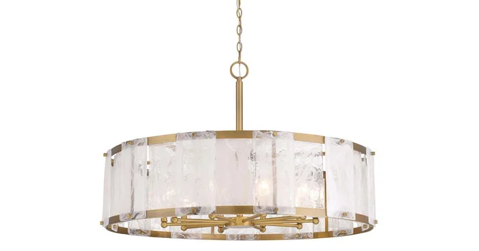 Minka Lavery Veil 10 Light 36″ Wide Multi Light Pendant with White Swirl Glass